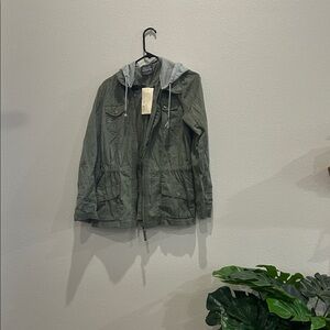 Olive Green Hooded Jacket
